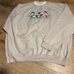 Beige Snowman Sweatshirt